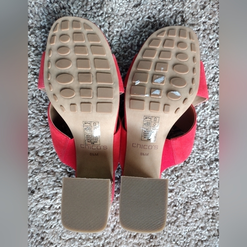 Chico's Faux Suede Block Heel Mules 8.5 NWOT - Picture 6 of 8